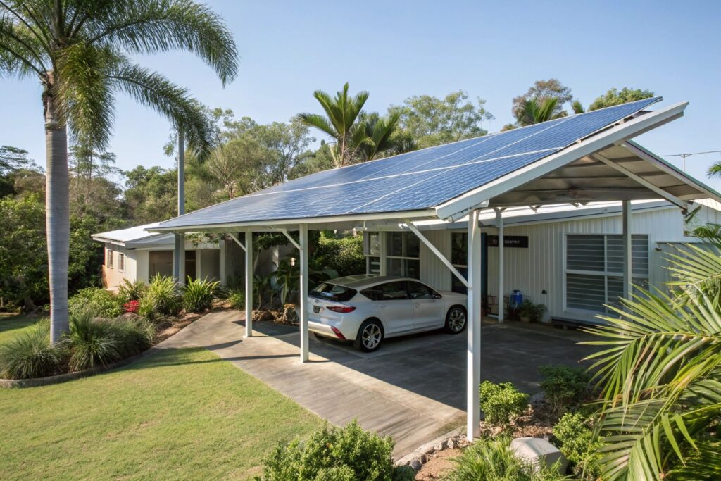 Solar panel carport Douglas QLD renewable energy integration