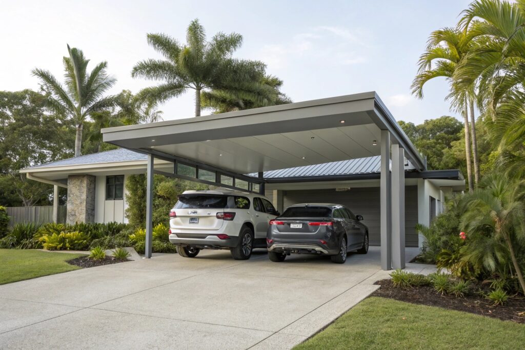 Double carport Douglas new estate multi-vehicle protection
