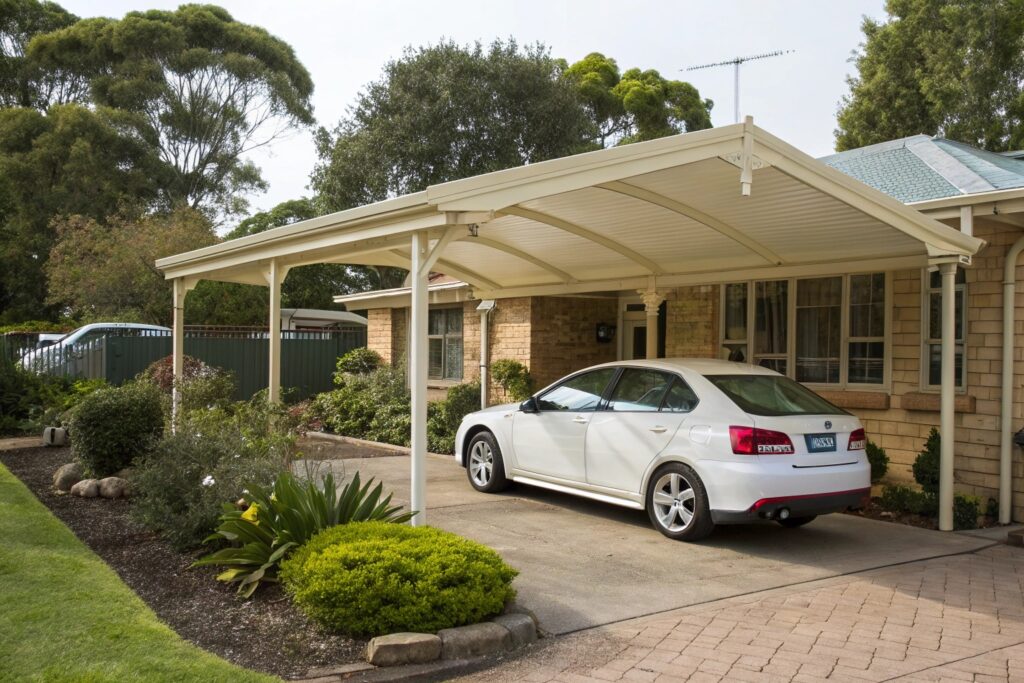 Single vehicle carport South Townsville character home with heritage colour scheme